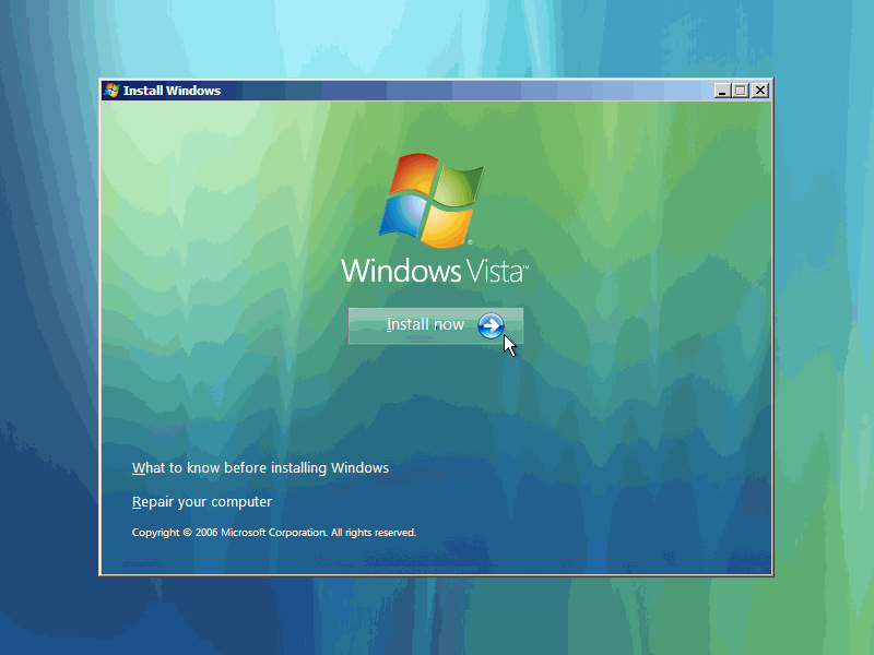 Installation Process Of Windows Vista
