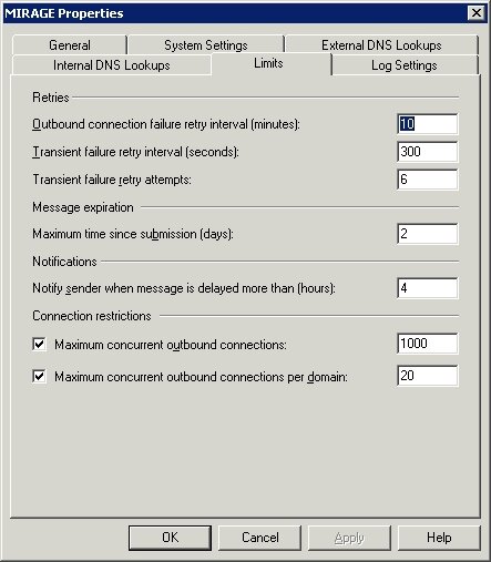 setting outbound message limits 1